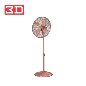 3D SF40CF Cosmo 16-inch metal stand fan in gun metal with chrome safety grill, front view