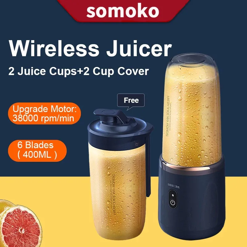 400ml portable wireless USB blender with two cups