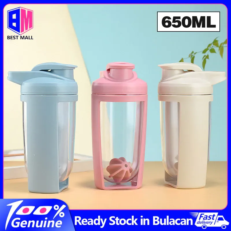 650ml whey protein shaker mug, portable, front view