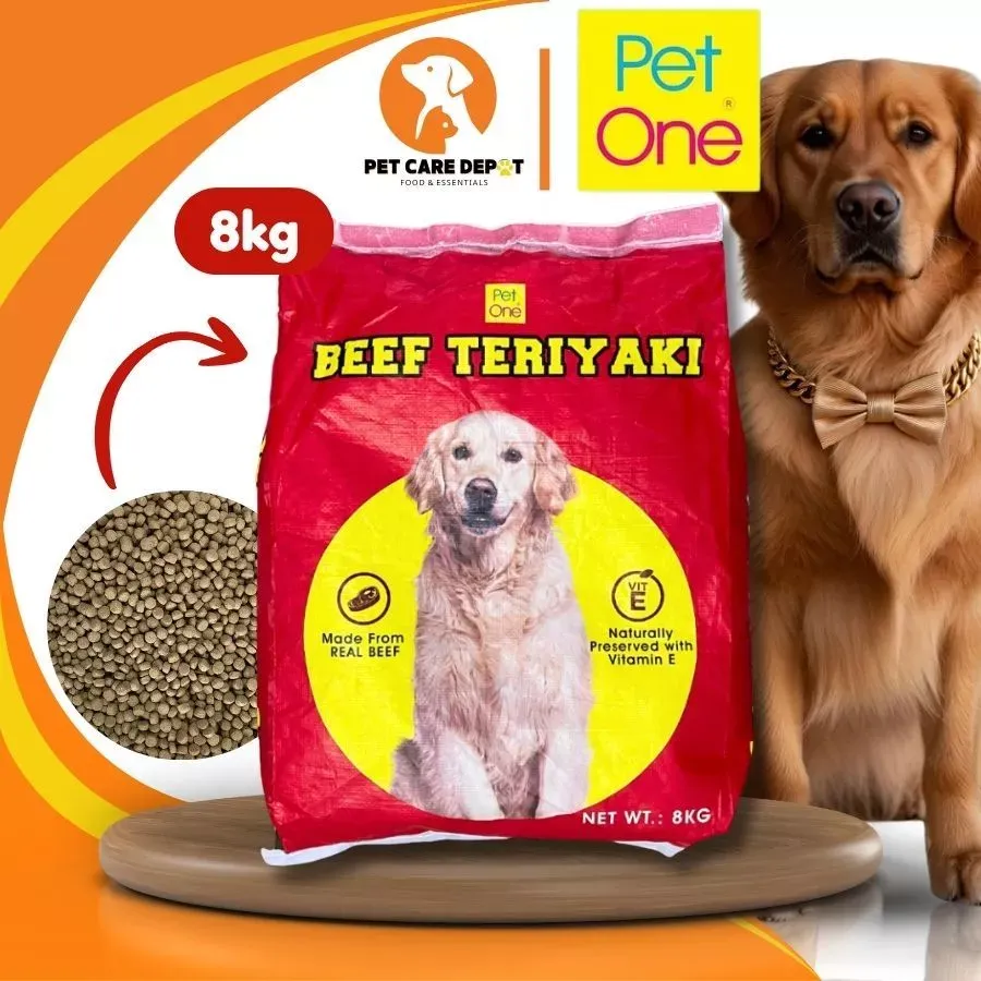 8kg Pet One Beef Teriyaki Dry Food All Stages Adult Puppy Dog Dogs Pet Skin Coat Care Support