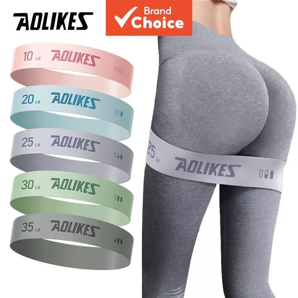 Aolikes wide latex loop resistance bands printed with 10lb to 35lb ratings