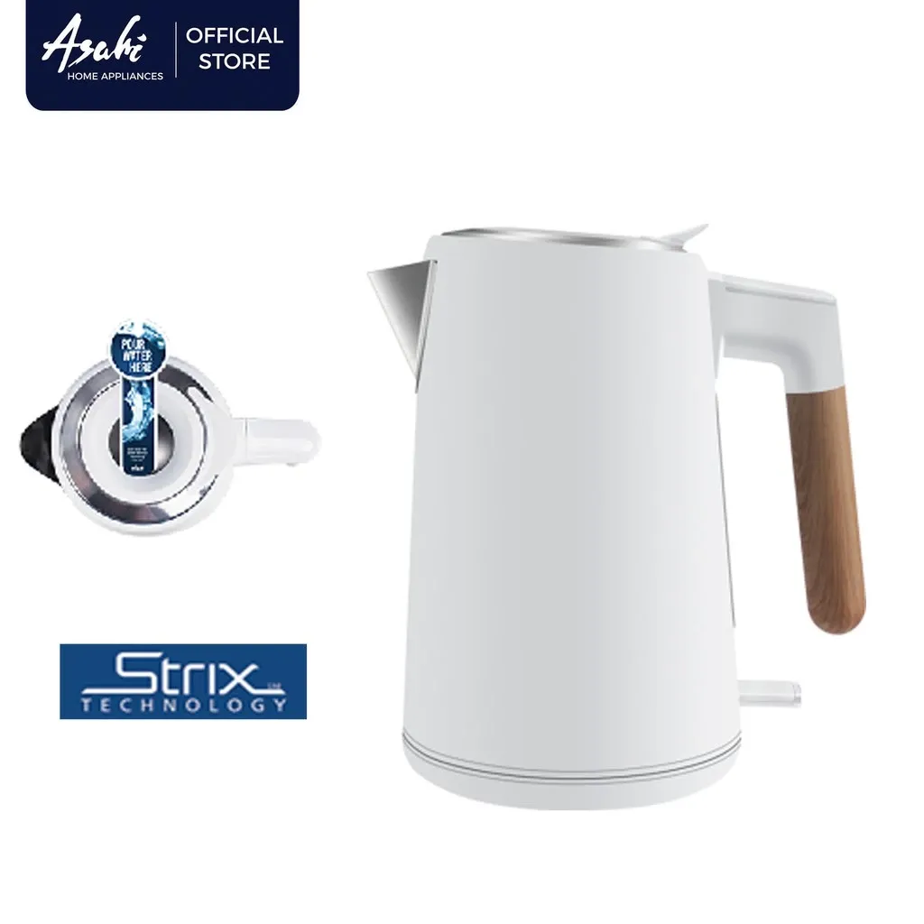 Asahi EK-175 Wood Series 1.7L electric kettle with wood-finish handle