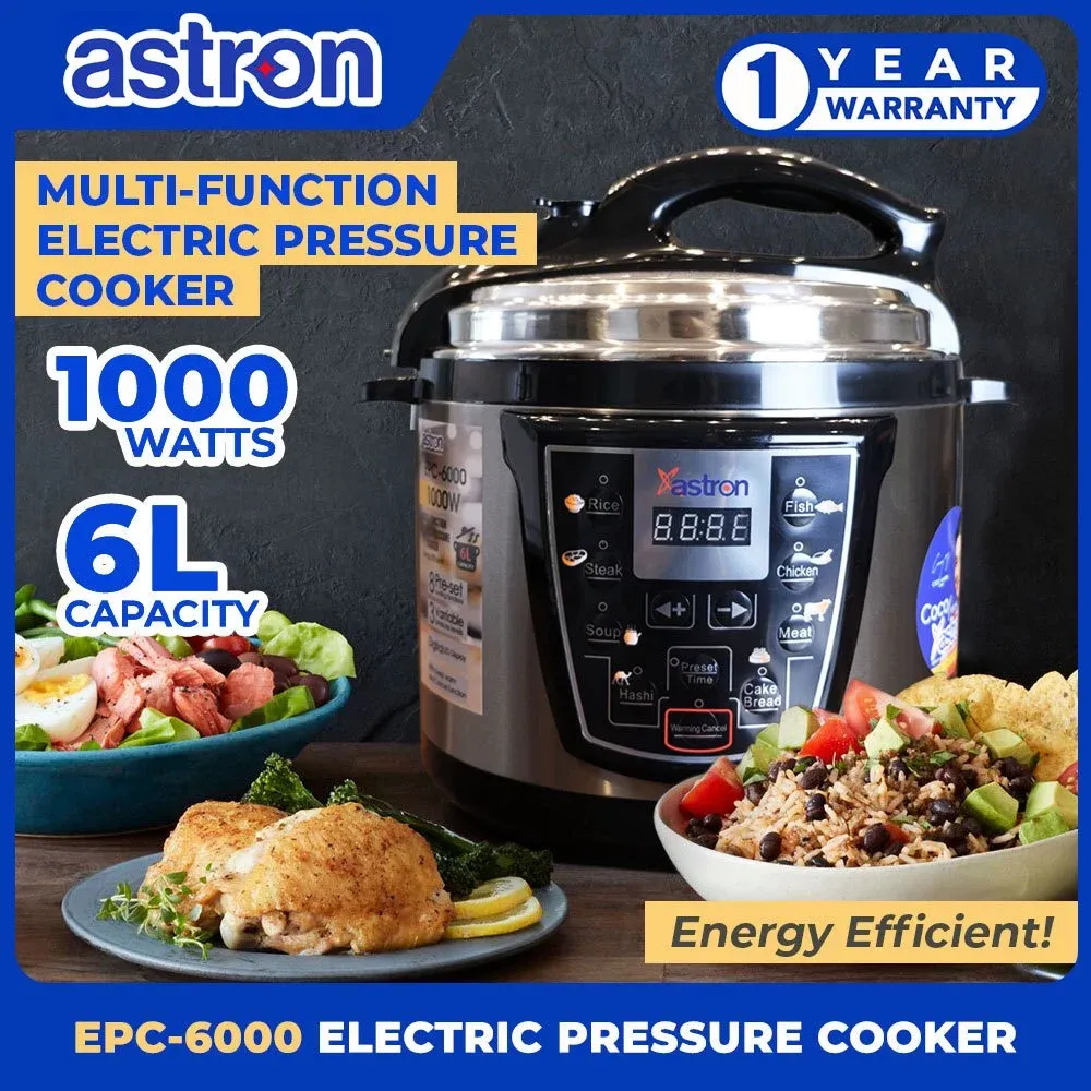 Astron EPC6000 6L electric pressure cooker with control panel