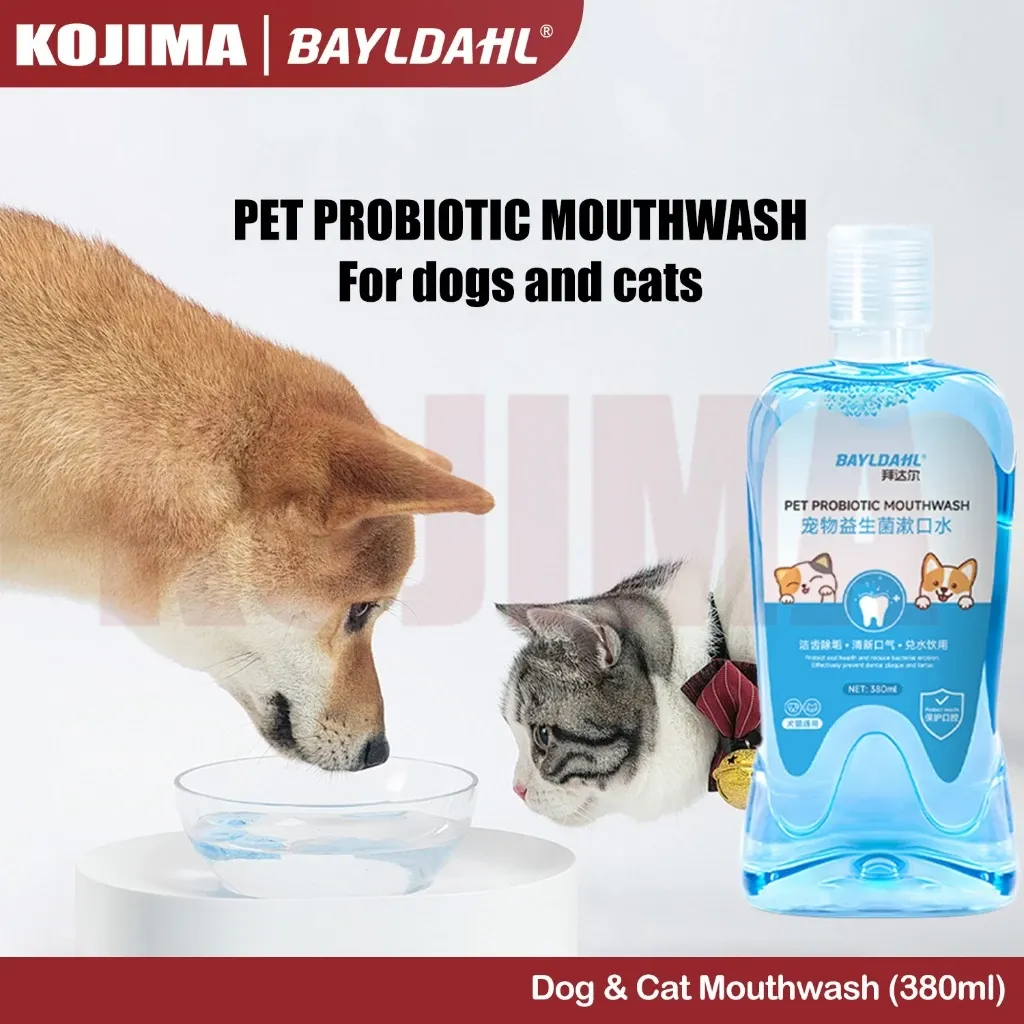 BAYLDAHL pet probiotic mouthwash 380ml bottle for dogs and cats, front view