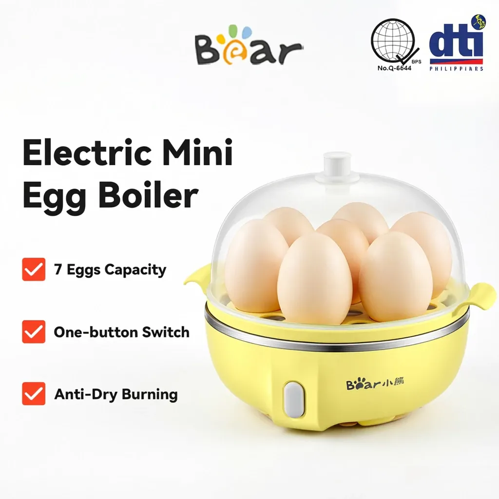 Bear portable egg boiler and electric steamer breakfast maker