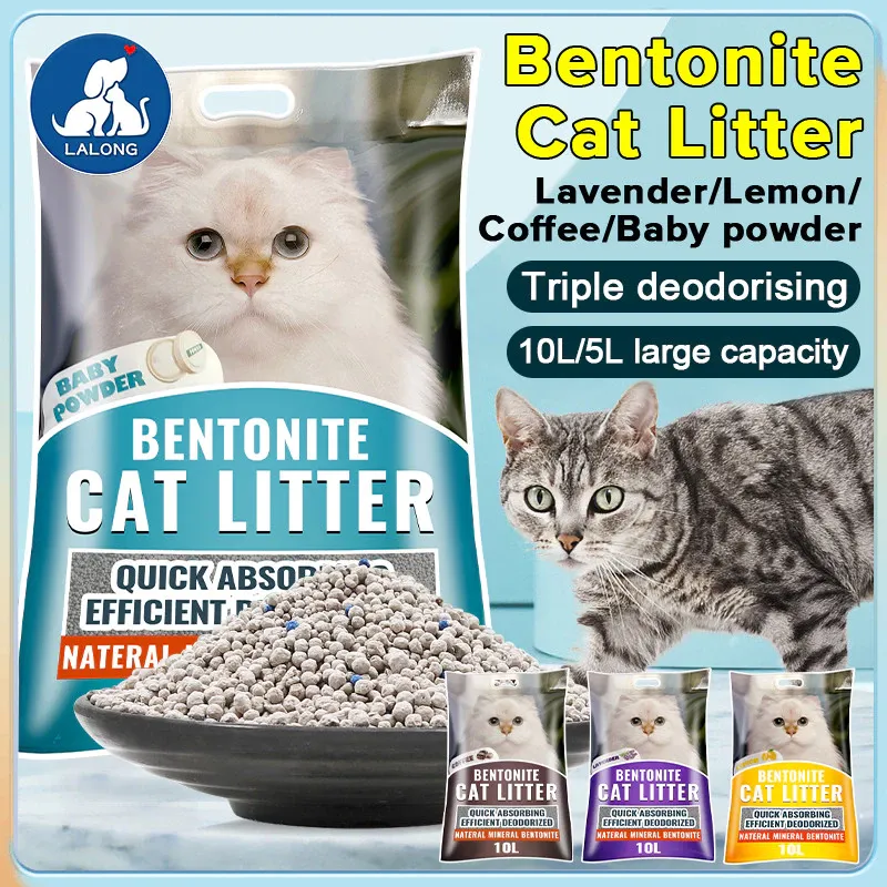 10.5KG Bentonite Cat Litter Food Grade High Absorption Odor Control Clumping Mixed Litter