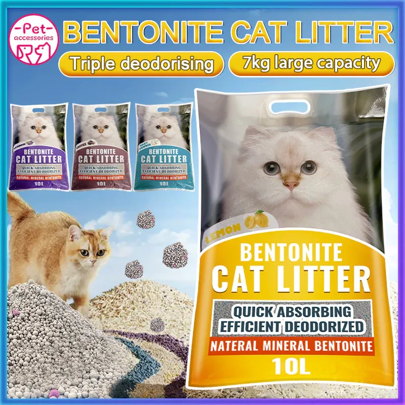 10L 6L 5L Bentonite Cat Litter Food Grade High Absorption Odor Control Clumping Mixed Cat Litter