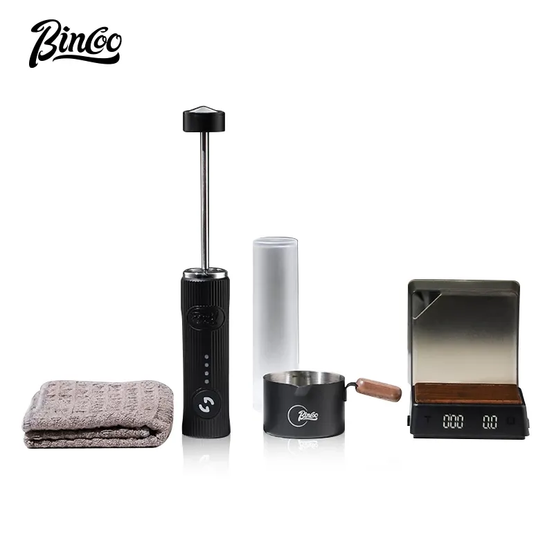 BINCOO espresso coffee maker set with milk frother and digital scale