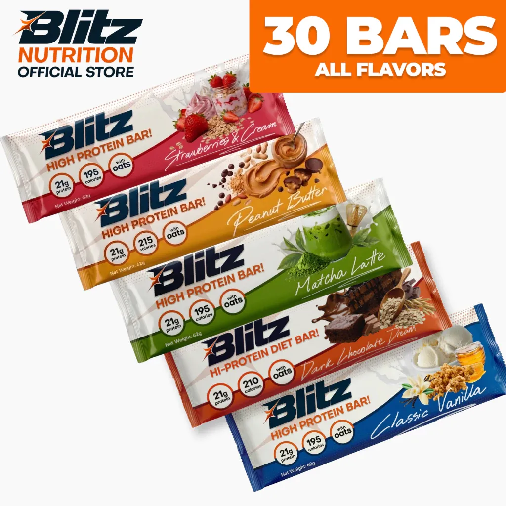 Blitz Protein Bar Variety Bundle: 30 Bars (6 of each flavor)