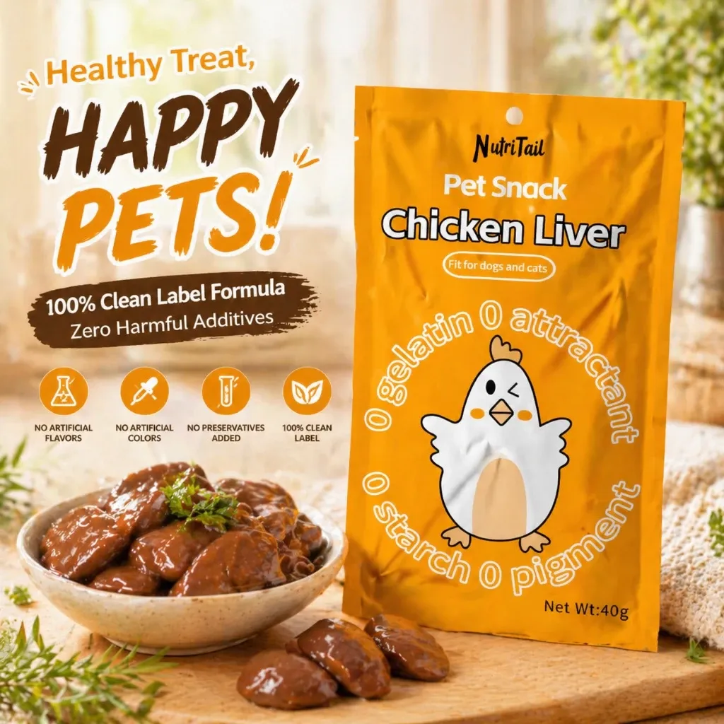 Boiled Chicken Liver 40g Pet Treats Chicken Breast Steamed Heart Pet Food Pet Snacks for Dog and Cat