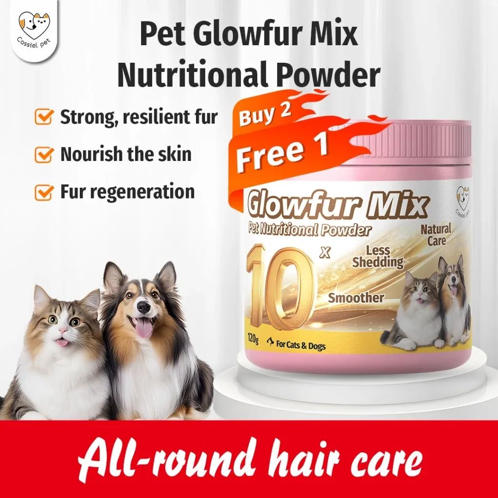 Cassiel Pet Glowfur Multivitamins Powder: Skin & Coat Health, Appetite Booster for Dogs & Cats