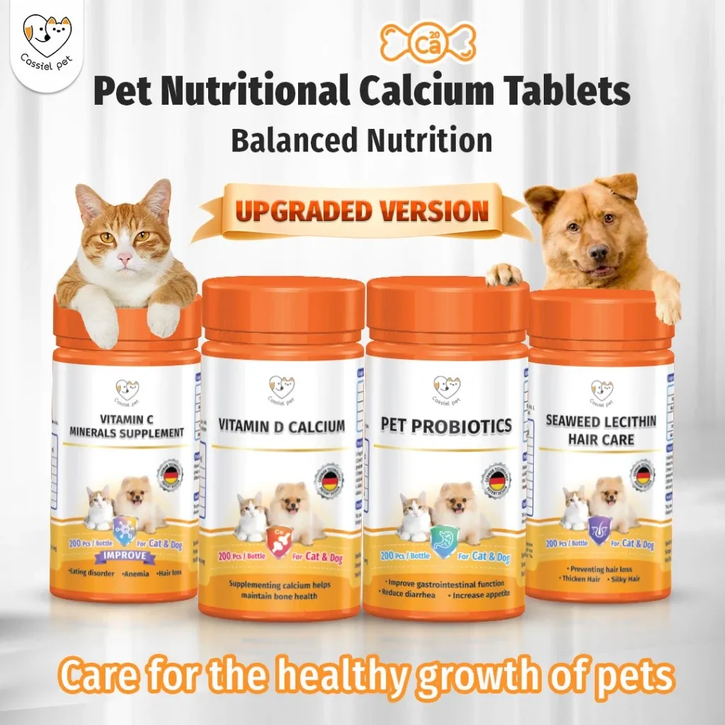 Cassiel Pet Multivitamin Supplement: Vitamins, Probiotics, Calcium & Appetite Booster for Dogs & Cats