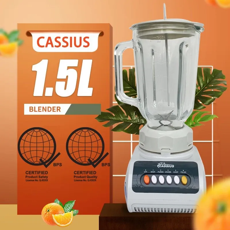 CASSIUS 300W blender with 1.5L glass jug in white