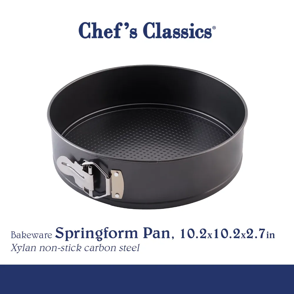 Chef's Classics non-stick carbon steel springform pan, 10.2 inch, with side buckle