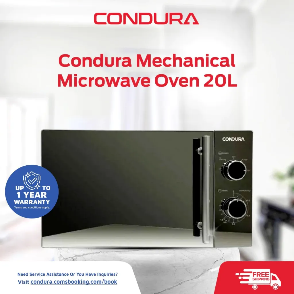 Condura 20L mechanical microwave oven with dial controls