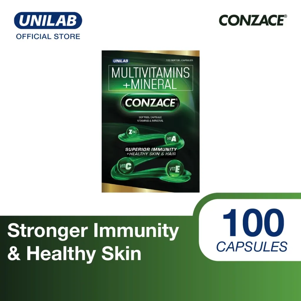 Unilab Conzace multivitamin softgel capsule bottle, 100-count
