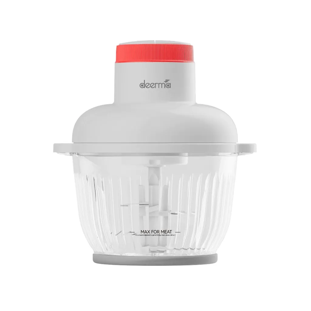 Deerma JR10W 2L glass bowl electric meat grinder, front view