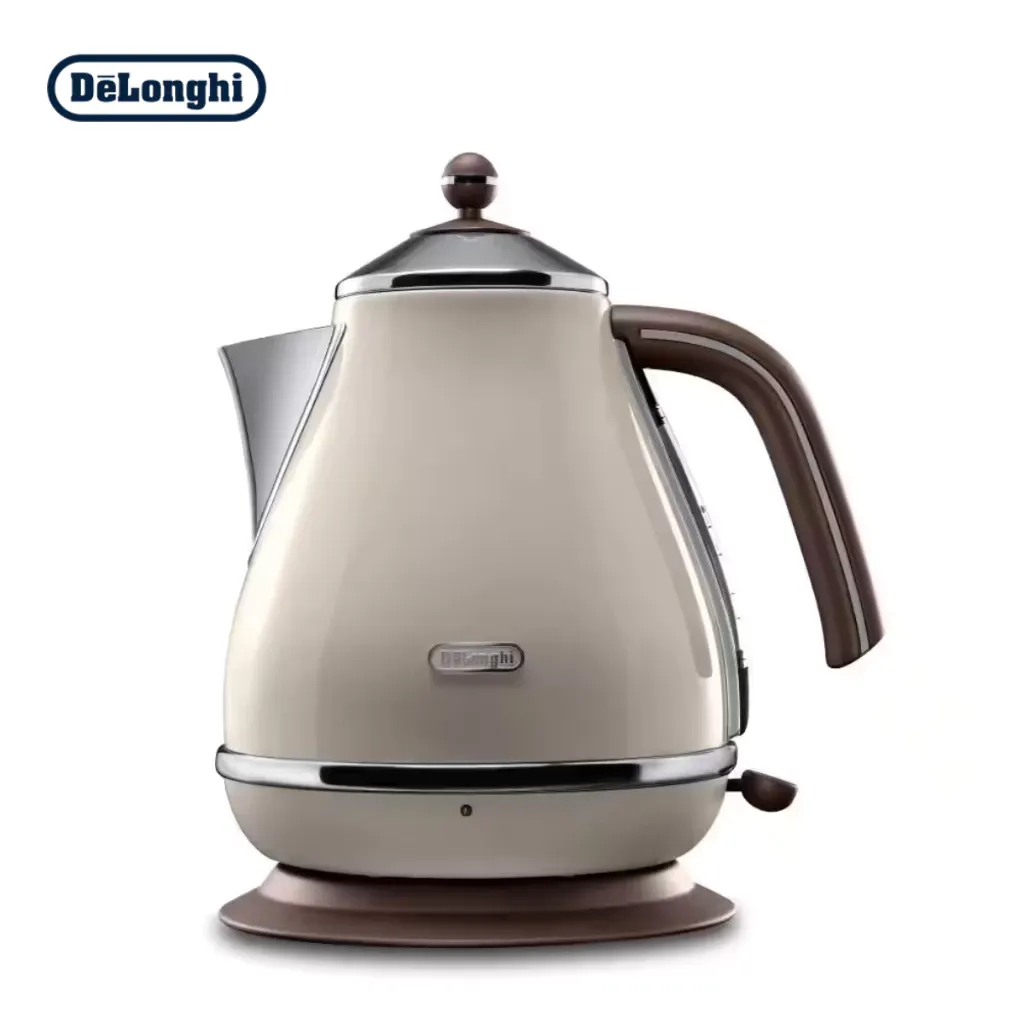 De'Longhi Icona Vintage KBOV2001.BG 1.7L cream retro electric kettle, front view