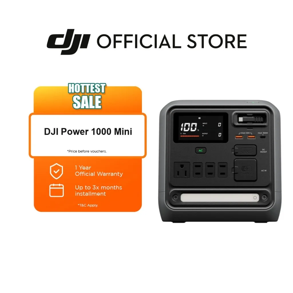 DJI Power 1000 portable power station with AC outlets and SDC fast-charge ports