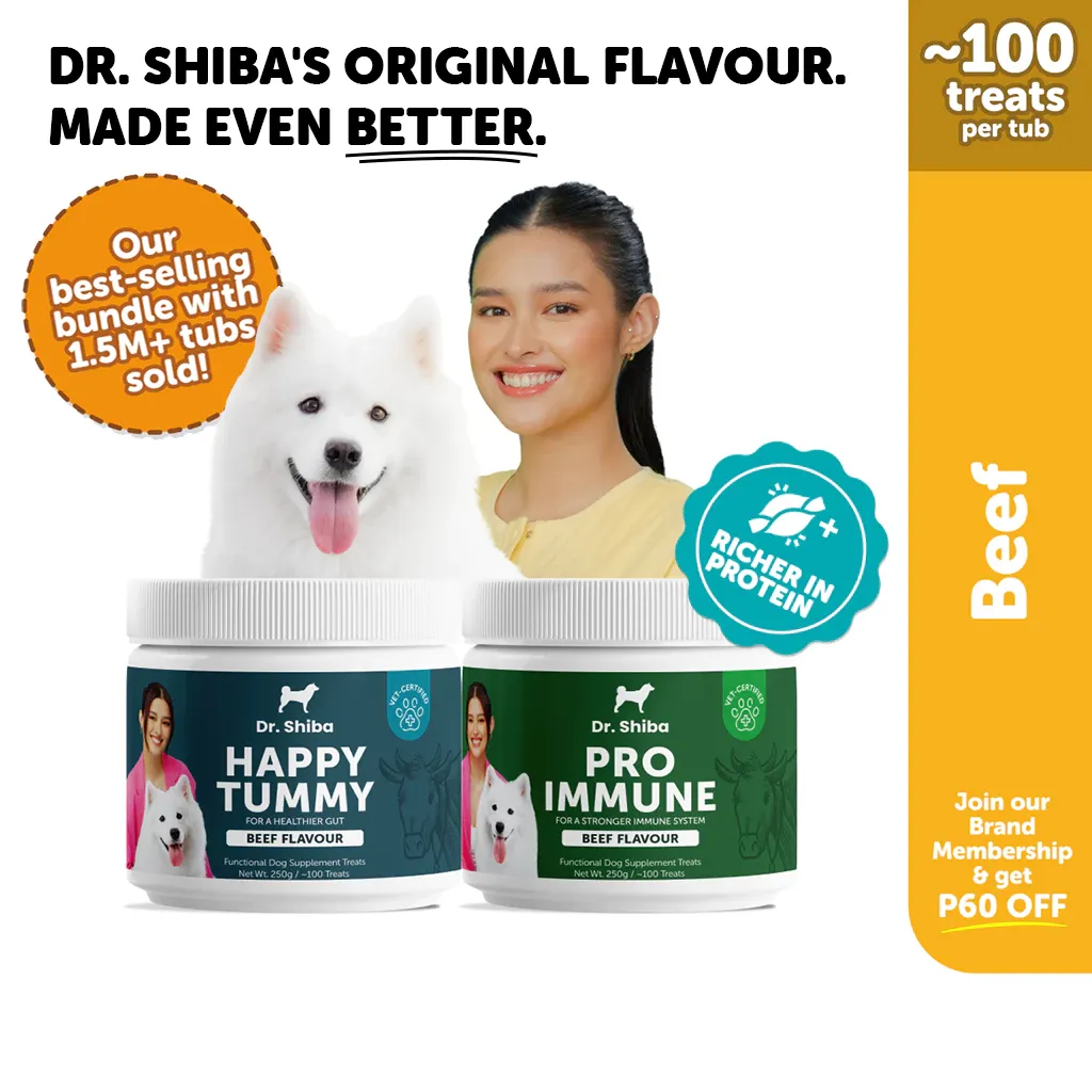 Dr Shiba Happy Tummy & Pro Immune Dog Treats: Dog Multivitamins for Overall Health