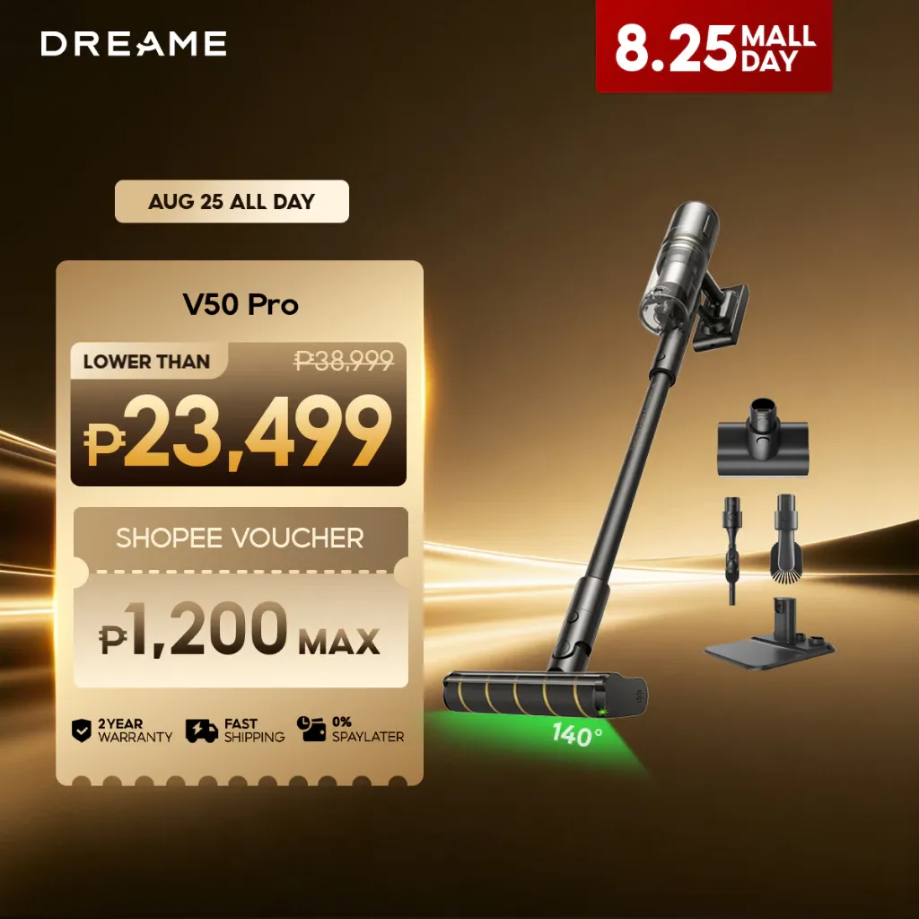 Dreame V50 Pro cordless stick vacuum with illuminated floor head