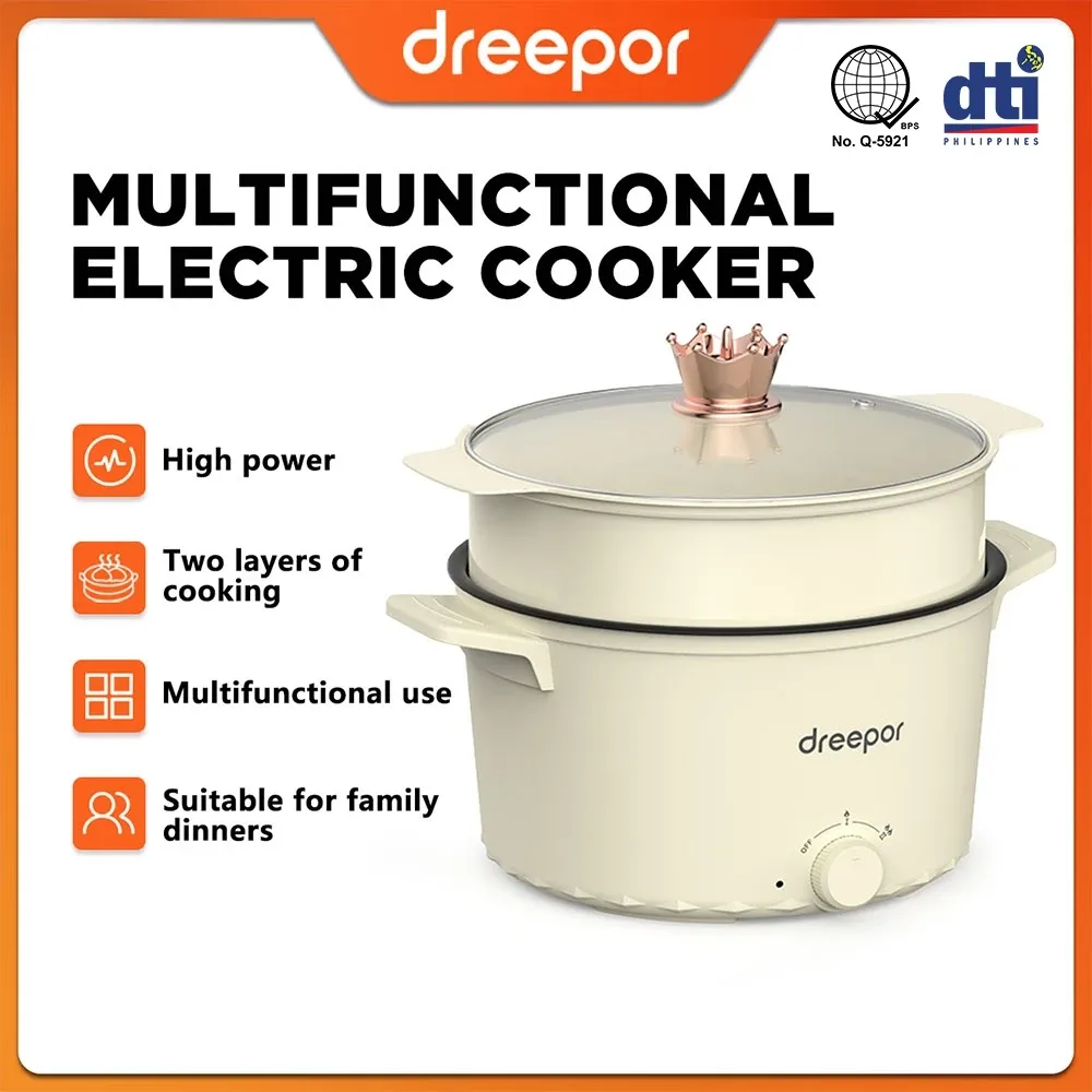 Dreepor Rice Cooker Multi Electric Cooker Hot Pot Non-Stick Pan