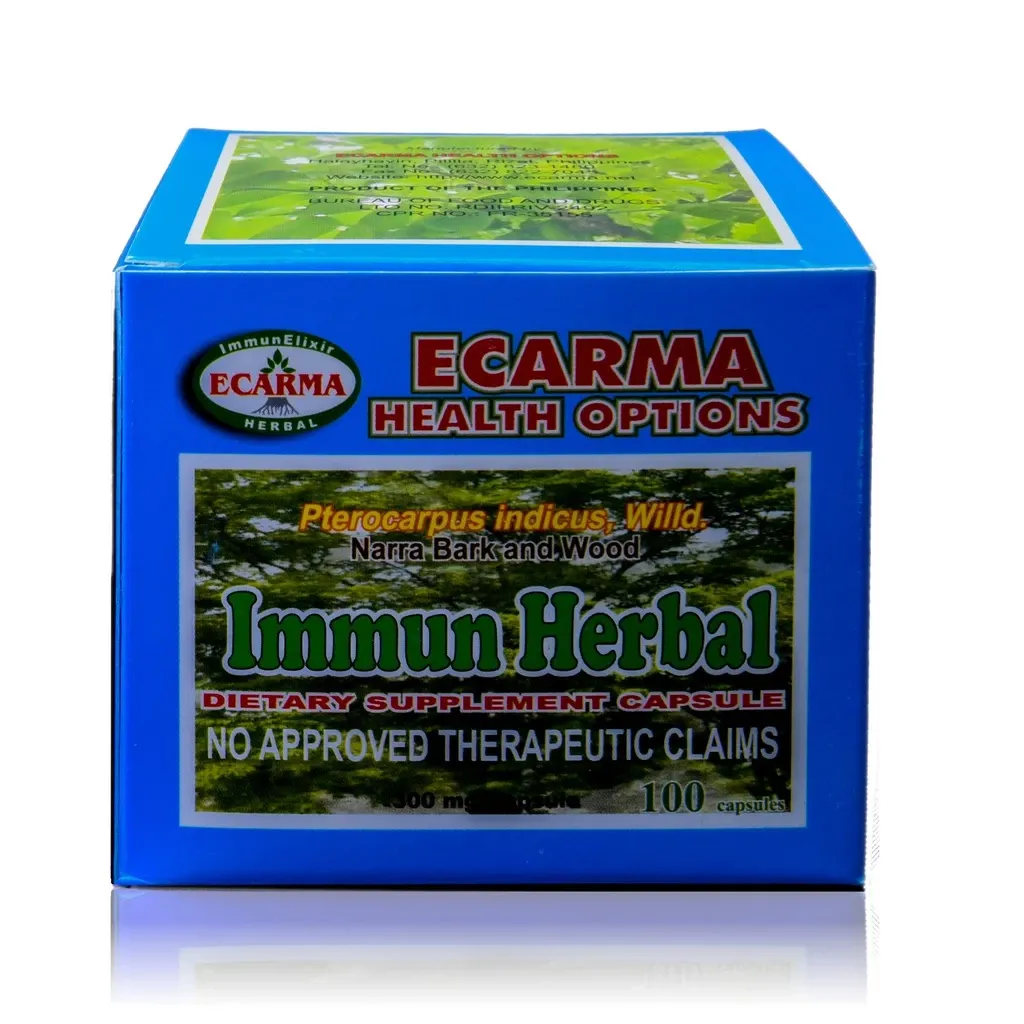 Ecarma Narra Immun herbal dietary capsules bottle, front view