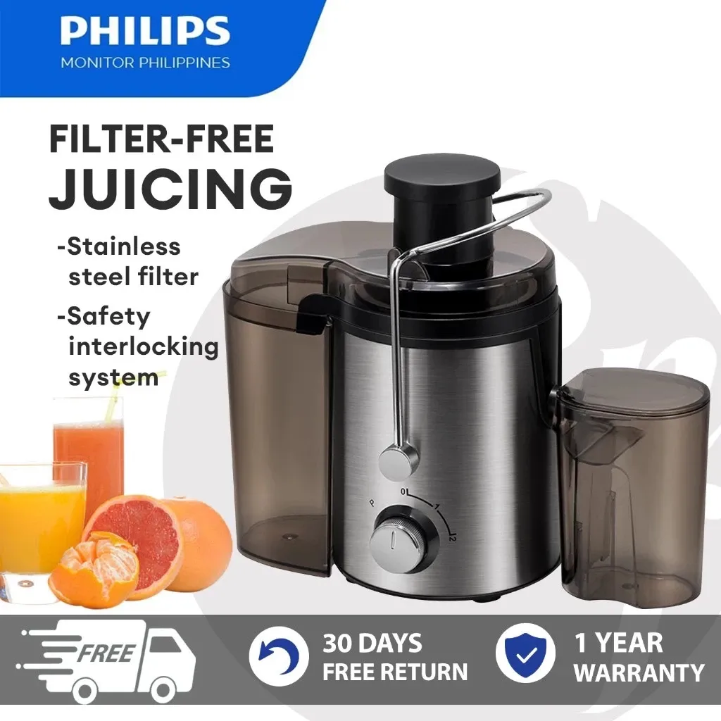 Electric juicer with juice-residue separation and 2 speed levels