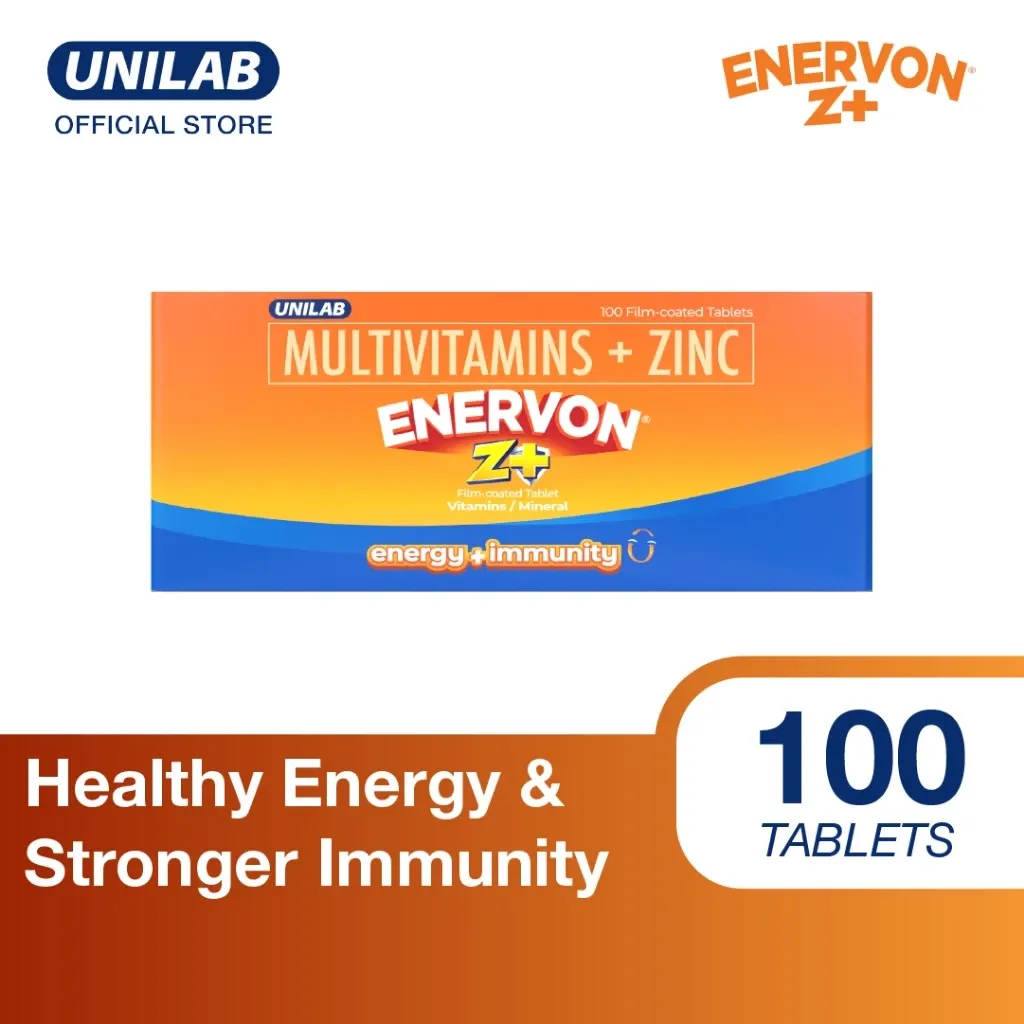Unilab Enervon Z+ multivitamin tablet bottle, 100-count