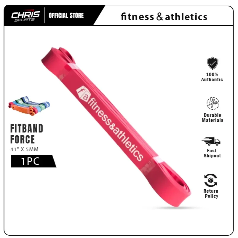 Fitness and Athletics FitBand Force 41-inch red latex loop power band