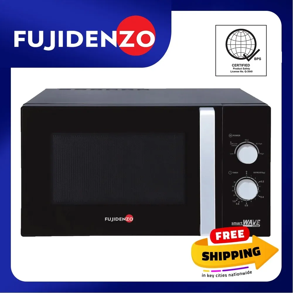 Fujidenzo MM-30 BL 28L mechanical microwave oven in black