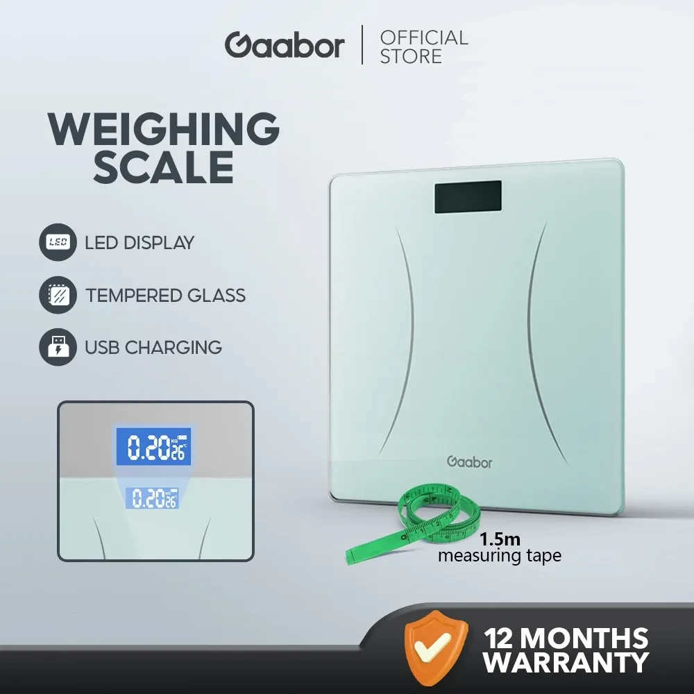 Gaabor green digital body weight scale with LED display