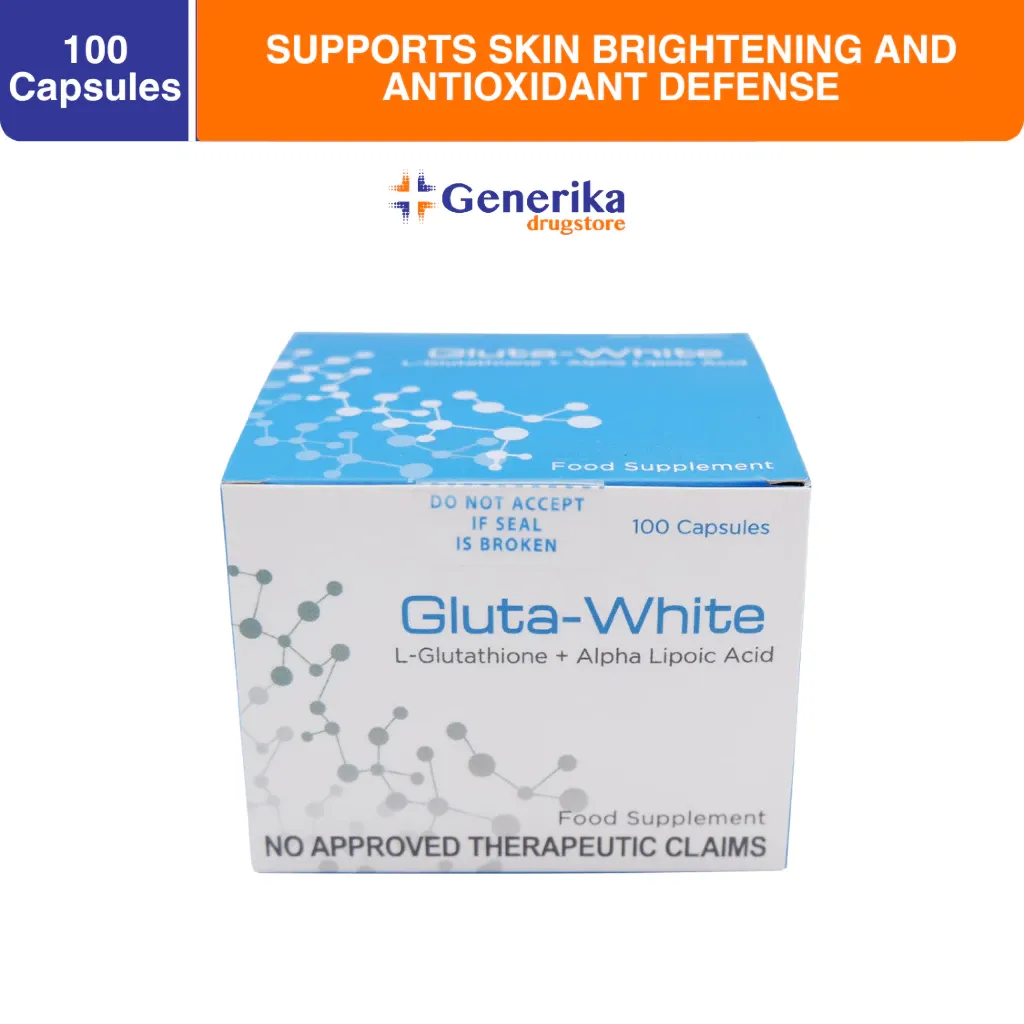 Gluta White Glutathione plus ALA capsule bottle, 100-count