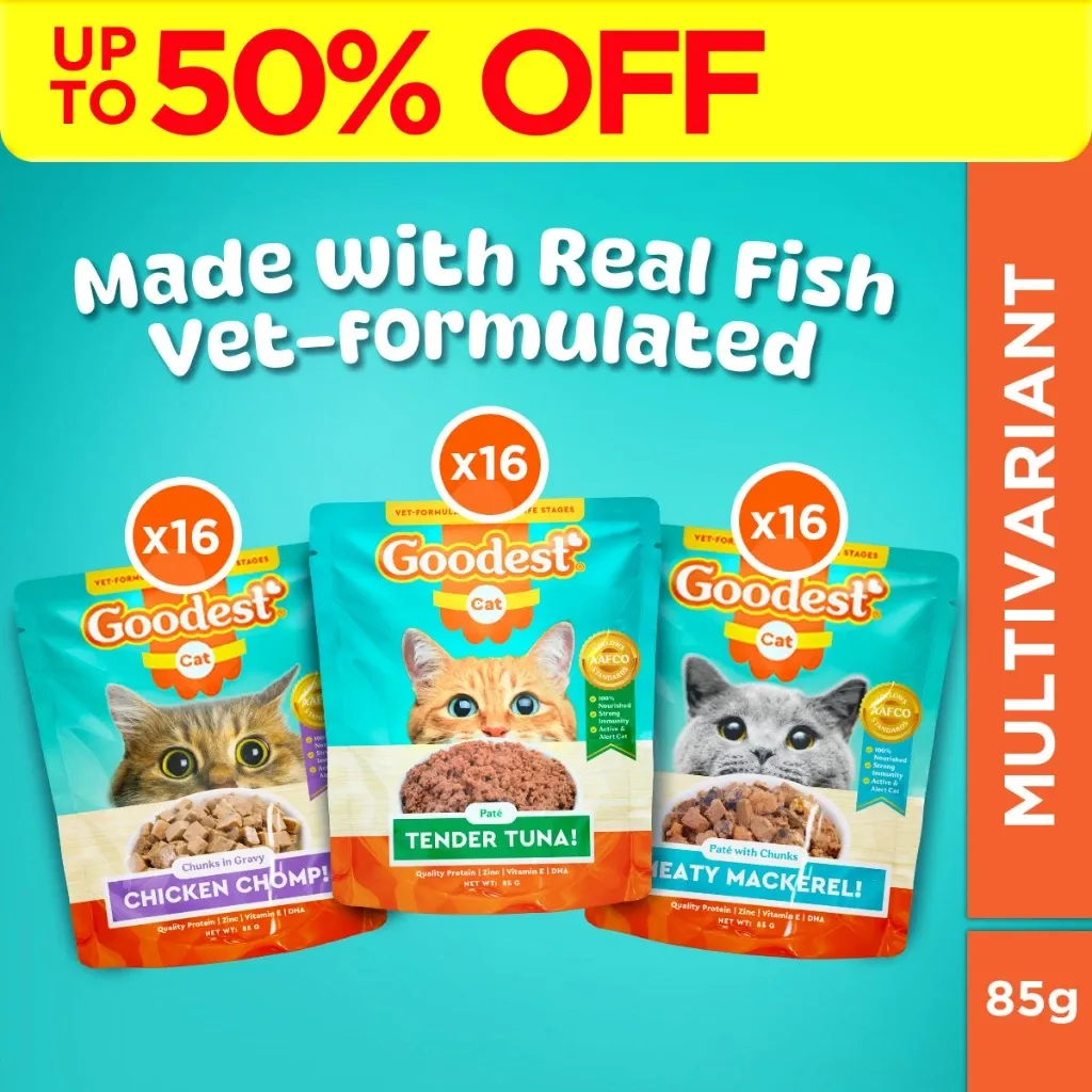 Goodest Cat Wet 85g Pack of 48 (Tuna, Chicken, Mackerel)