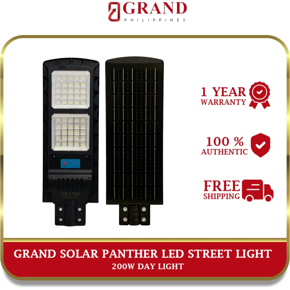 Grand PANTHER solar LED street light with integrated solar panel and ABS housing
