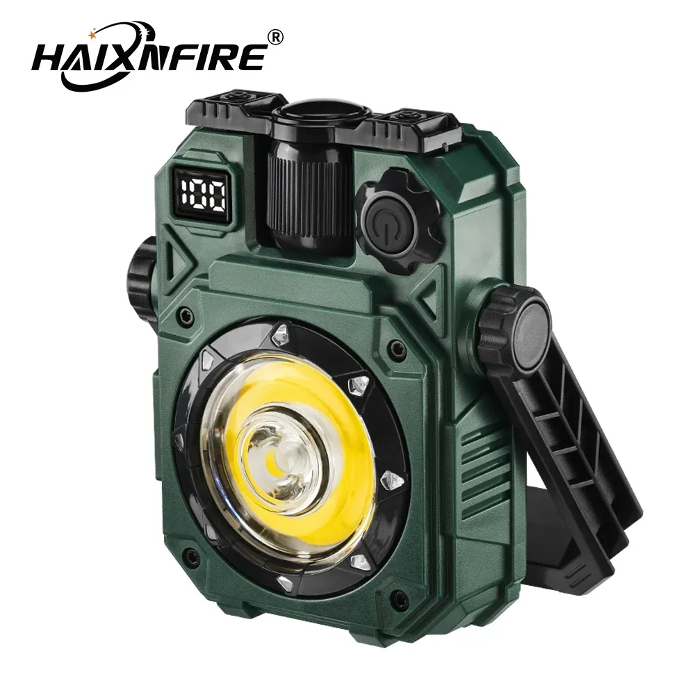 HaixnFire W103 solar camping and work light with magnetic back and COB panel