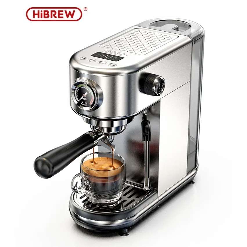 HiBREW H10B 20 bar espresso machine with 51mm portafilter and pressure gauge