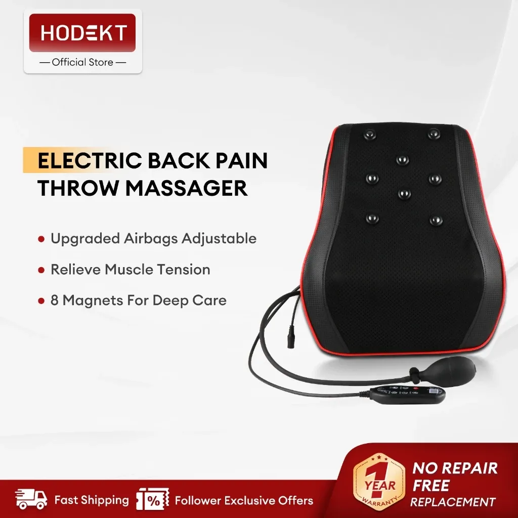 HODEKT 3-in-1 full body shiatsu massage pillow with heat and airbag, showing the kneading massage heads
