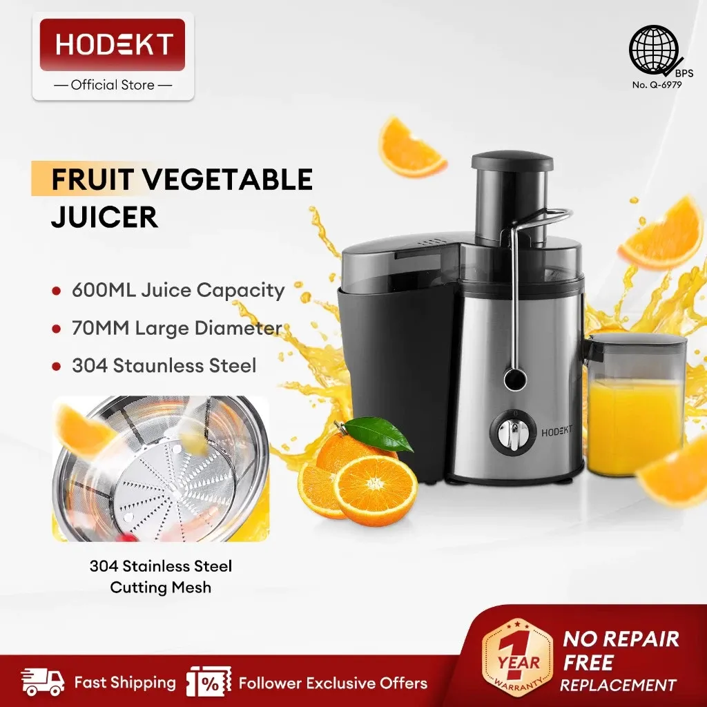 HODEKT 600ml household juicer with 304 stainless steel and automatic juice separation
