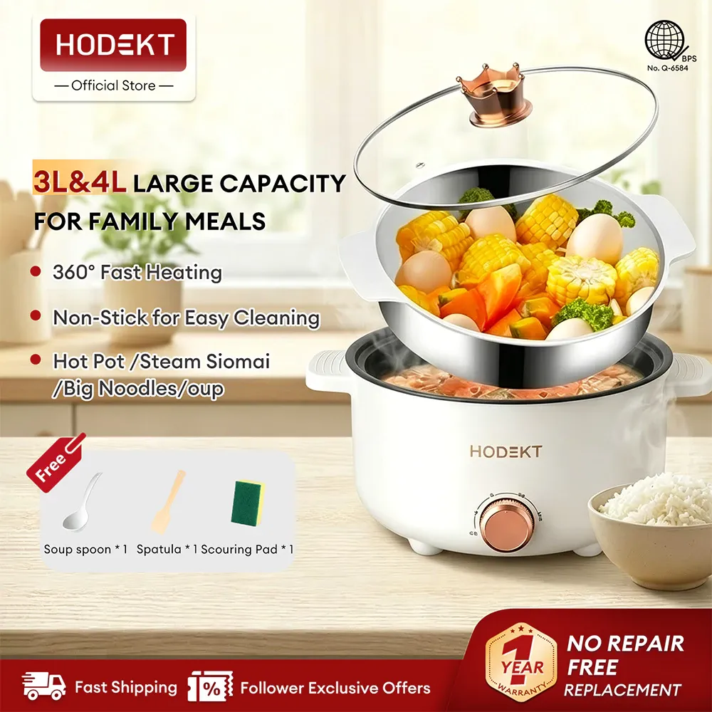 HODEKT Electric Multi-Function Cooker 3L/4L With Steamer