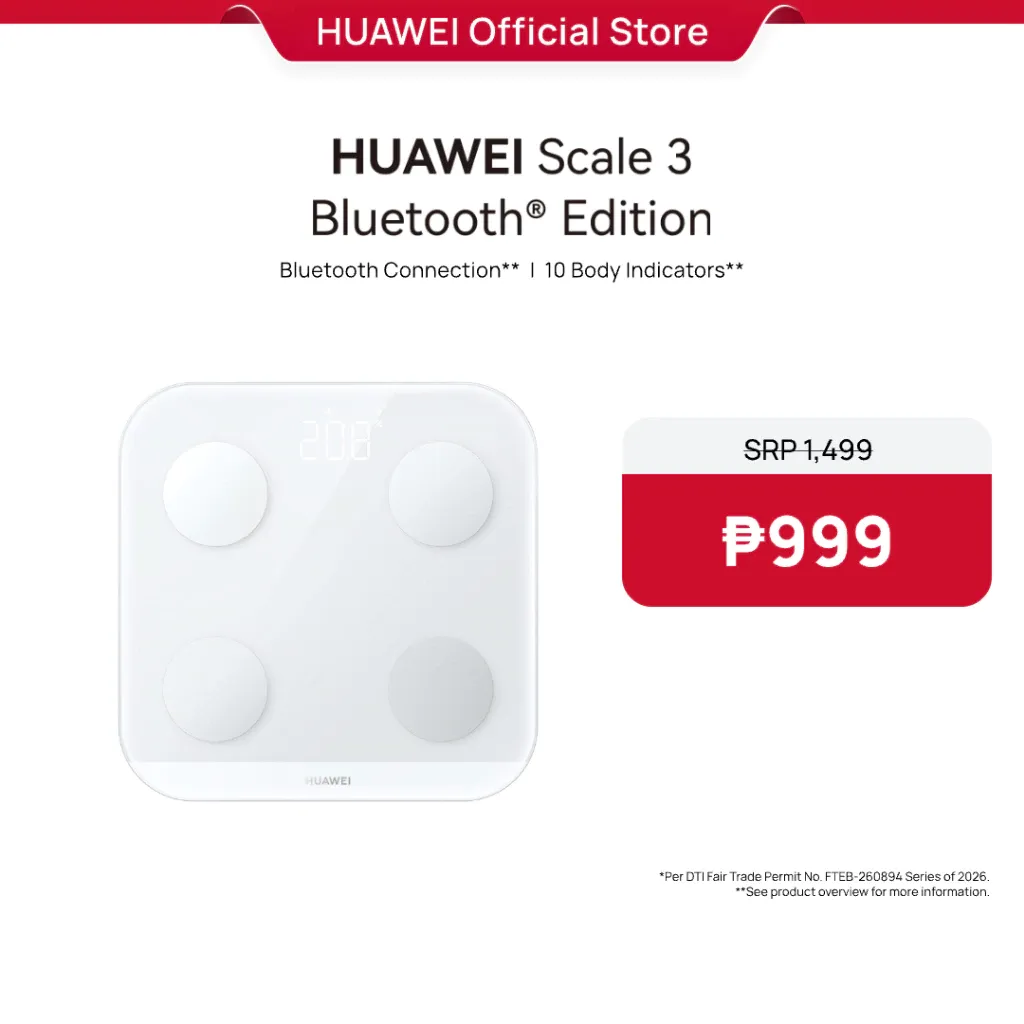 Huawei Scale 3 Bluetooth Edition smart body-fat scale, white