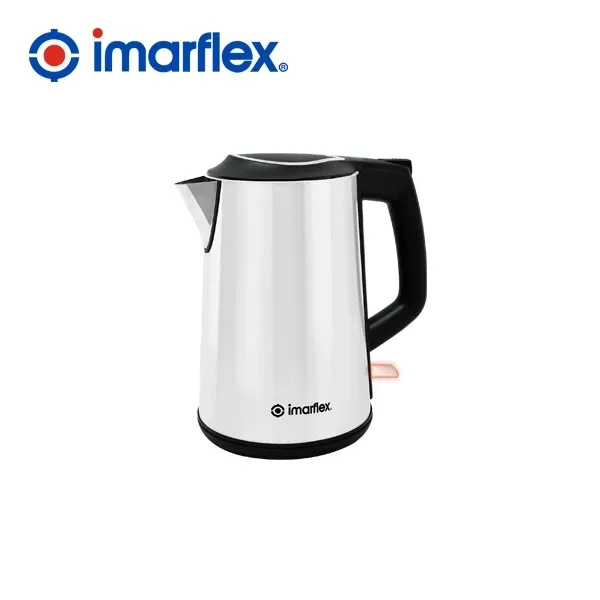 Imarflex IK-515S 1.5L insulated stainless steel electric kettle, front view