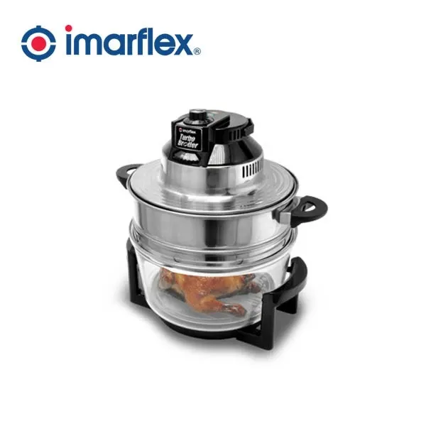 Imarflex CVO-750GF stainless steel turbo broiler with glass bowl