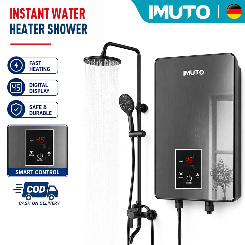 IMUTO 6500W flagship instant water heater shower set with LCD panel and faucet