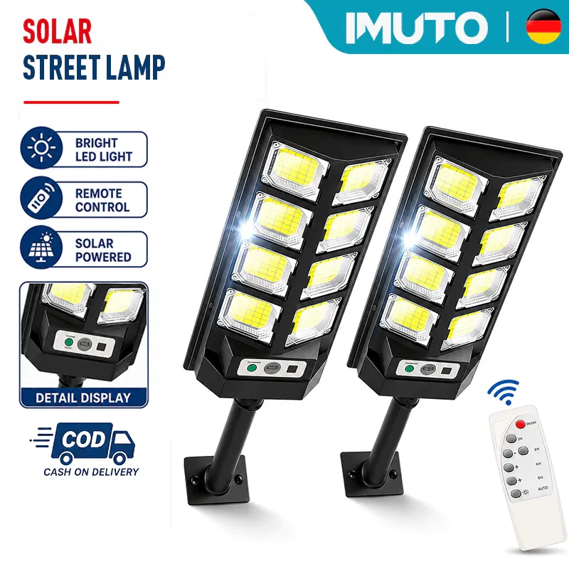 IMUTO IP67 solar street light with integrated panel and remote control
