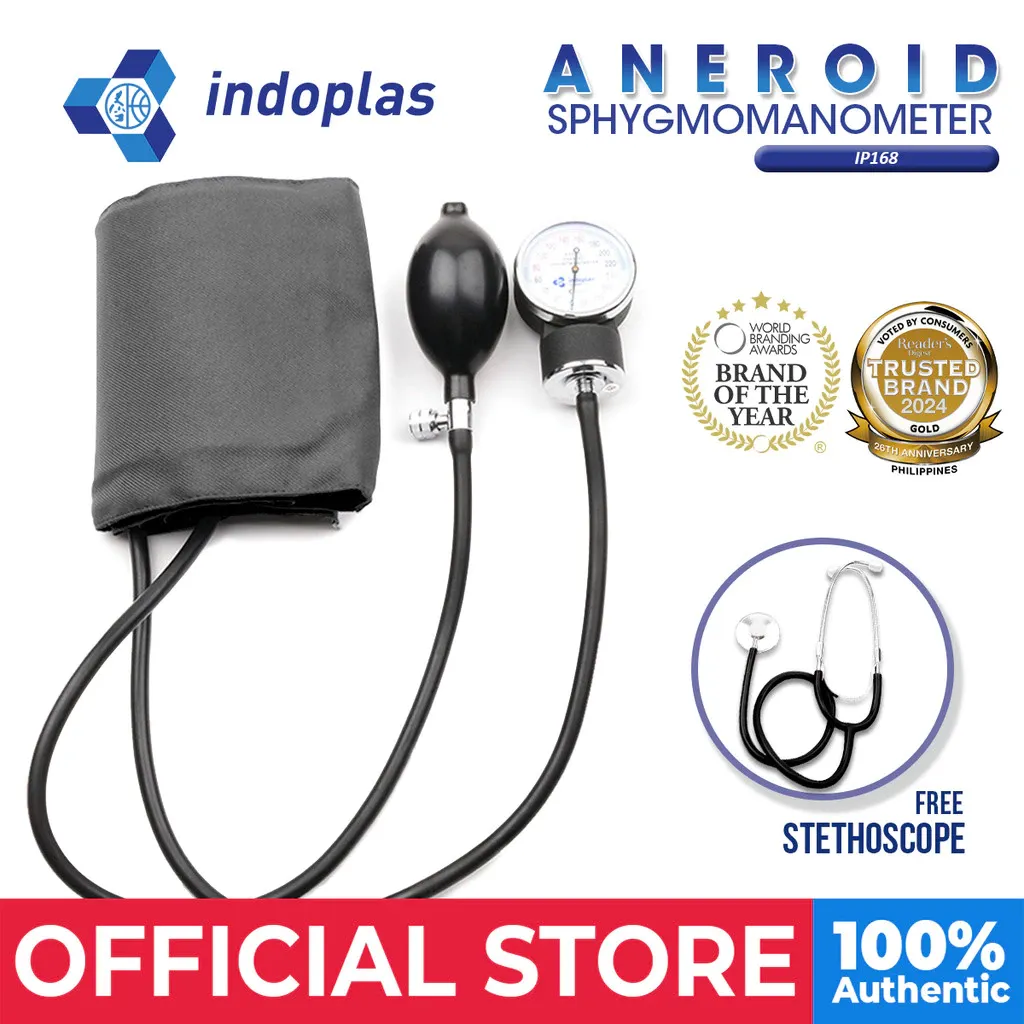 Indoplas Aneroid Blood Pressure Sphygmomanometer IP168 with Stethoscope