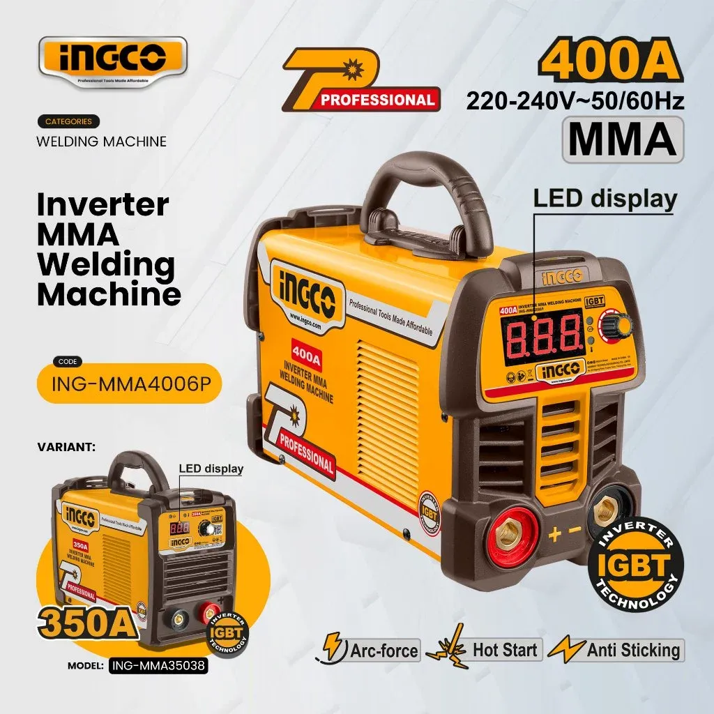 INGCO IGBT inverter ARC welding machine with LED display and accessories