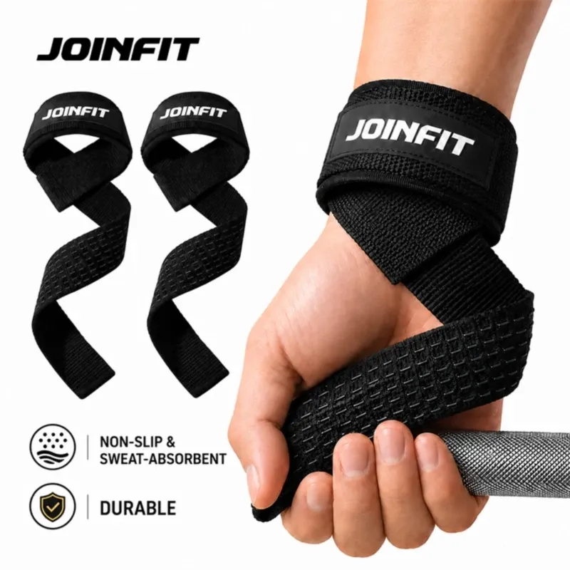 JOINFIT gym gloves with anti-slip palm and wrist strap support, pair