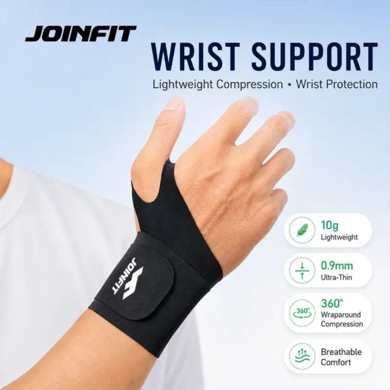 JOINFIT adjustable soft wrist brace support wrap, on wrist