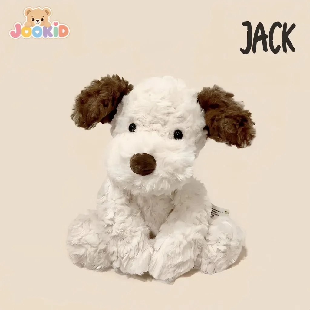 JOOKID Jack plush dog toy, a soft stuffed toy for pets and kids